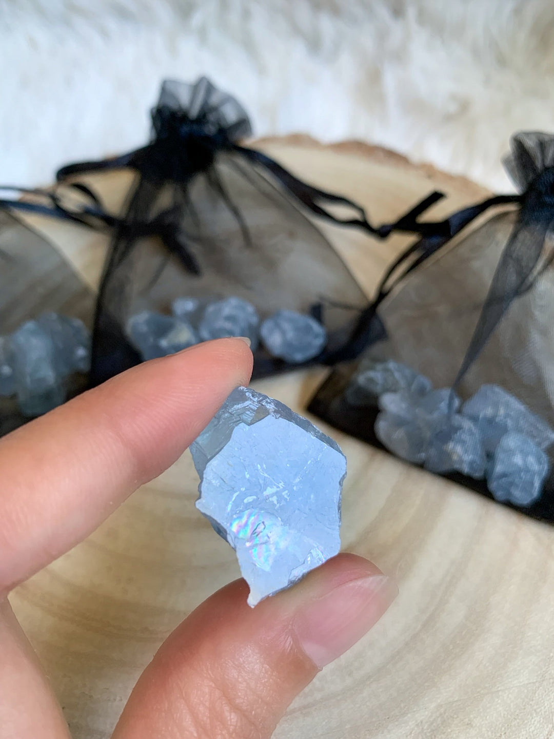 Coelestin Mini Kristalle - 15g Säckchen - SoulGlow - balance, blau, Coelestin