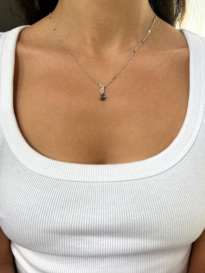 Diamant Anhänger mit 925er Silberöse - SoulGlow - 925er Silber, Anhänger mit Öse, blau