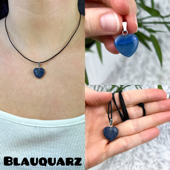 Edelstein Herz Anhänger verschiedene Arten - SoulGlow - Anhänger, Anhänger mit Öse, Aventurin