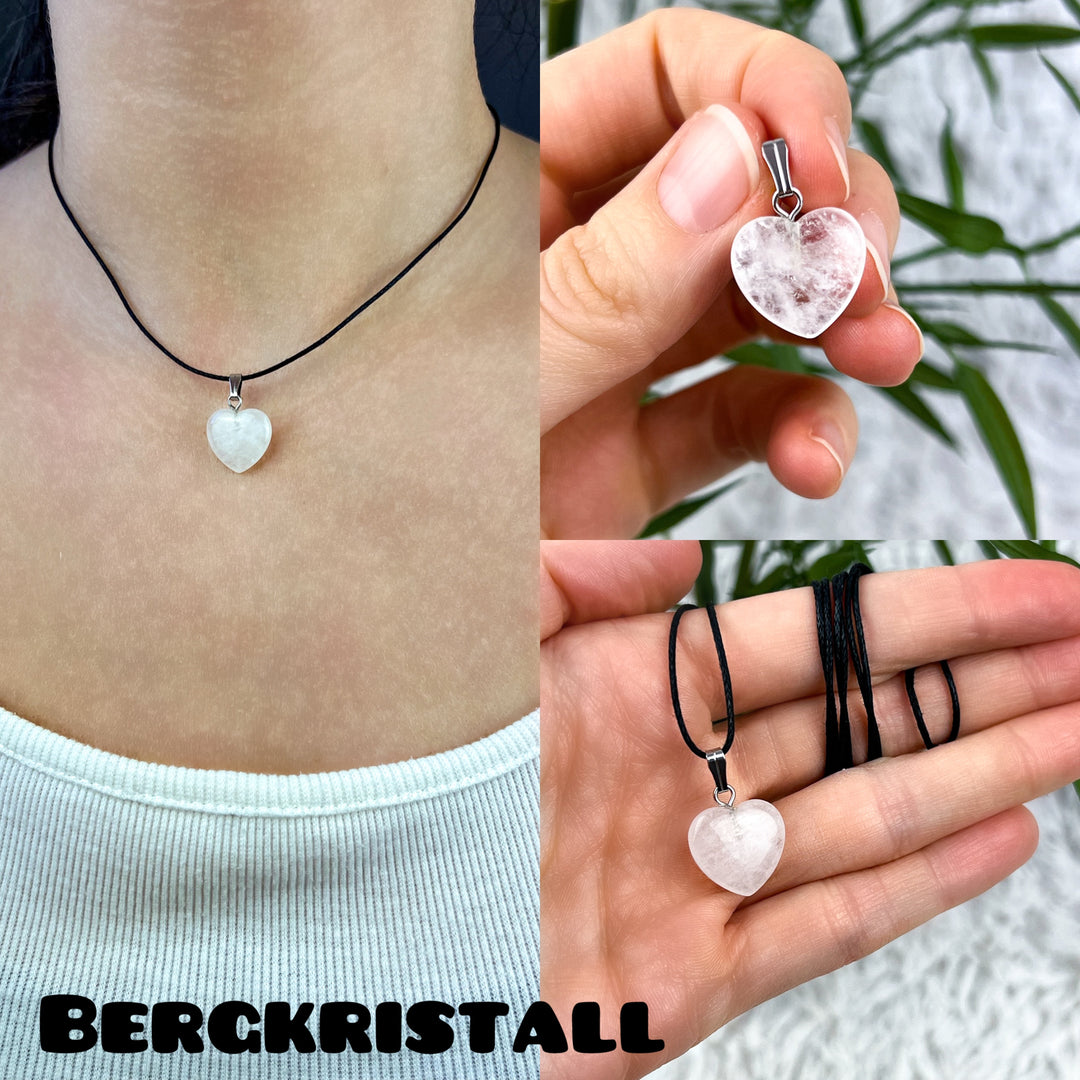 Edelstein Herz Anhänger verschiedene Arten - SoulGlow - Anhänger, Anhänger mit Öse, Aventurin