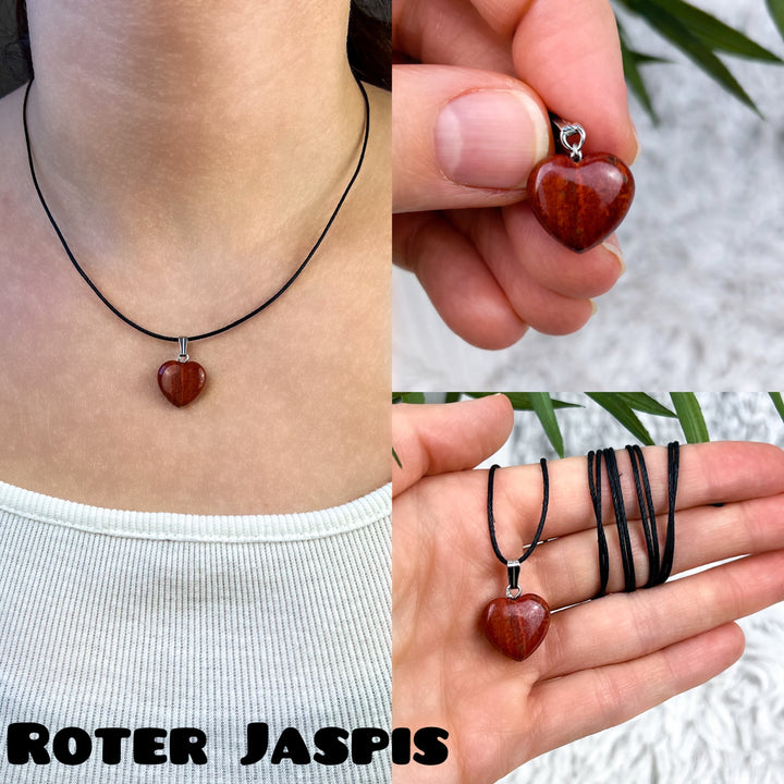 Edelstein Herz Anhänger verschiedene Arten - SoulGlow - Anhänger, Anhänger mit Öse, Aventurin