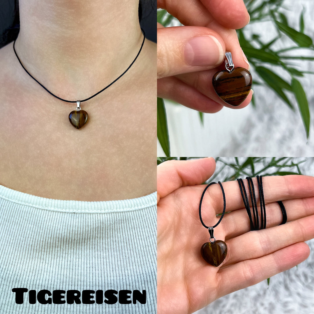 Edelstein Herz Anhänger verschiedene Arten - SoulGlow - Anhänger, Anhänger mit Öse, Aventurin