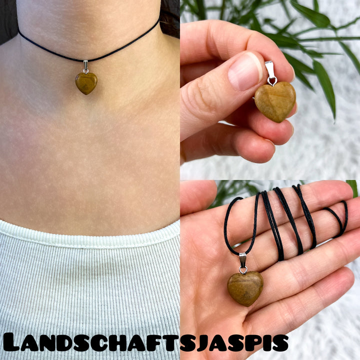 Edelstein Herz Anhänger verschiedene Arten - SoulGlow - Anhänger, Anhänger mit Öse, Aventurin