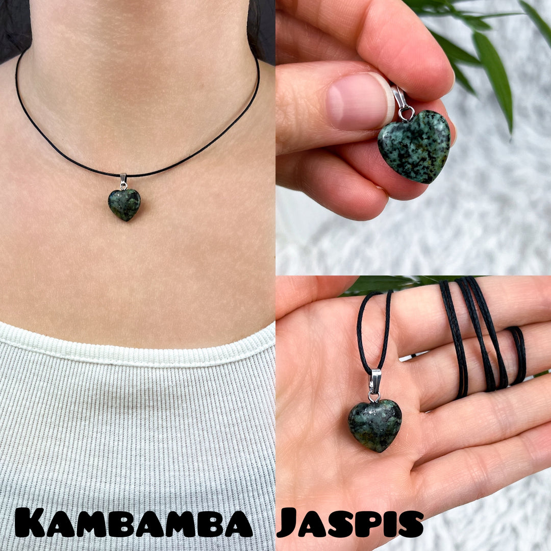 Edelstein Herz Anhänger verschiedene Arten - SoulGlow - Anhänger, Anhänger mit Öse, Aventurin