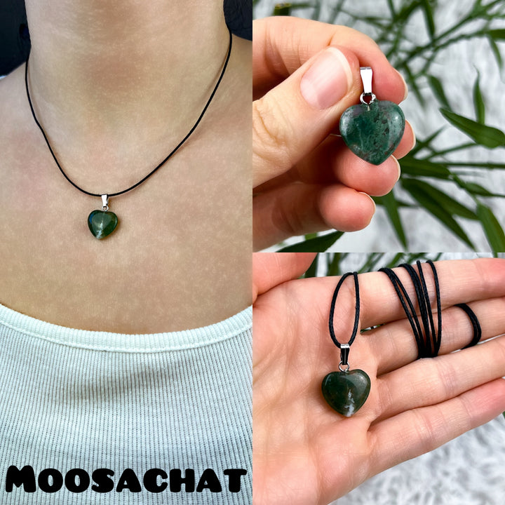 Edelstein Herz Anhänger verschiedene Arten - SoulGlow - Anhänger, Anhänger mit Öse, Aventurin