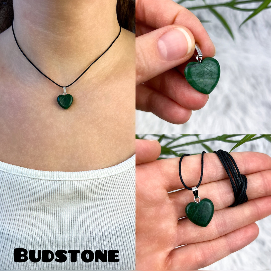 Edelstein Herz Anhänger verschiedene Arten - SoulGlow - Anhänger, Anhänger mit Öse, Aventurin