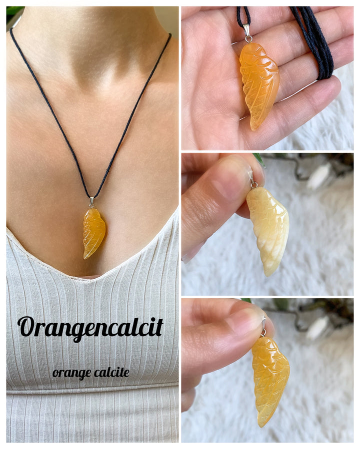 Engelsflügel Anhänger verschiedene Steinchen Arten - SoulGlow - Anhänger, Anhänger mit Öse, bunt