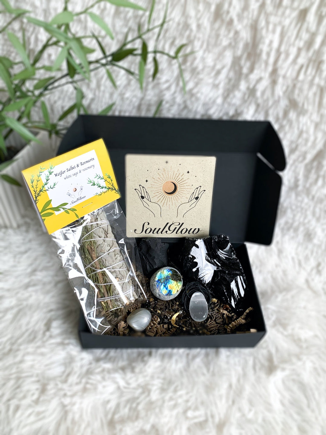 Geschenk Set mit 6 Artikeln | Full Moon Magic - Loslassen & Transformation | Vollmond - SoulGlow - Geschenk, Kristall, Kristall Set