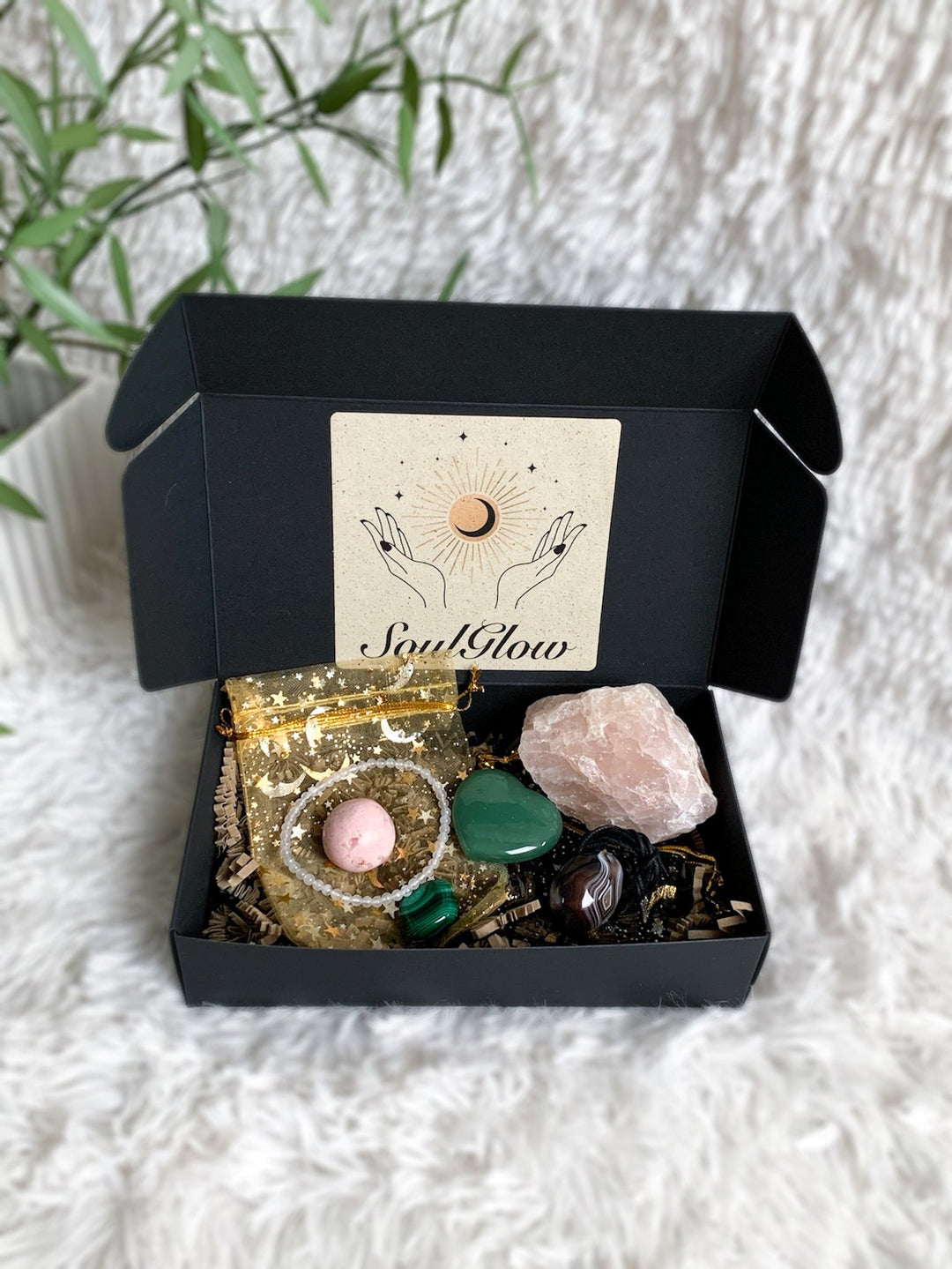 Geschenk Set mit 6 Artikeln | Goddess Time – Selbstliebe & Weiblichkeit - SoulGlow - achat, Aventurin, Geschenk