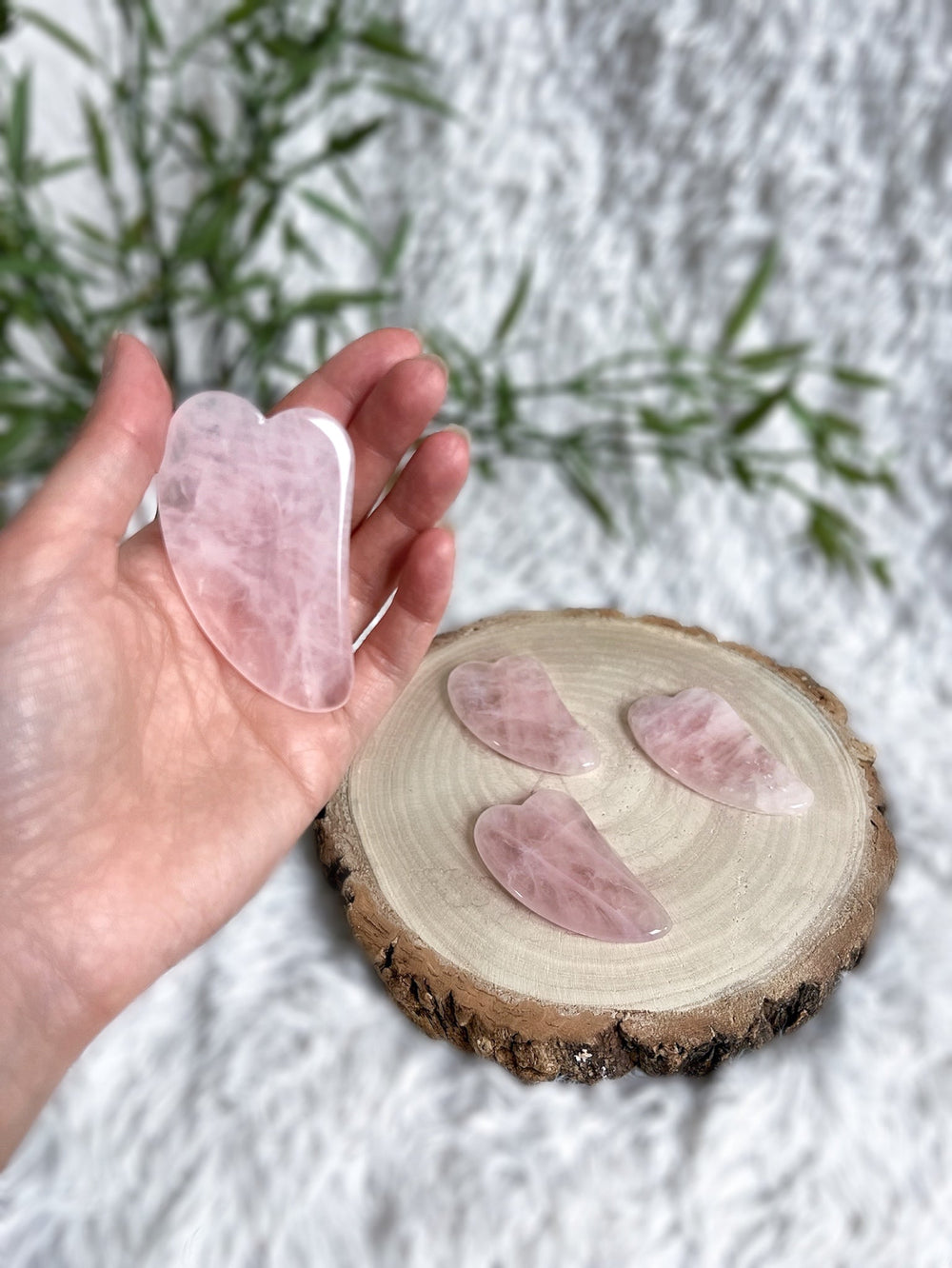 Gua Sha Schaber - Rosenquarz oder Jade Serpentin - SoulGlow - Aura, balance, Beauty