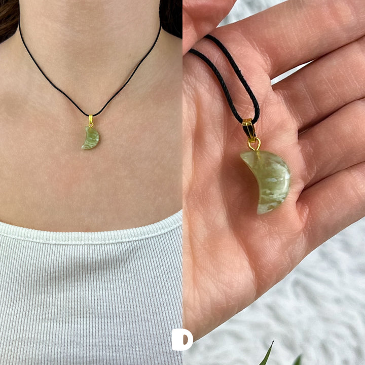 Jade Serpentin Mond Anhänger | Unikate - SoulGlow - Anhänger, Anhänger mit Öse, balance