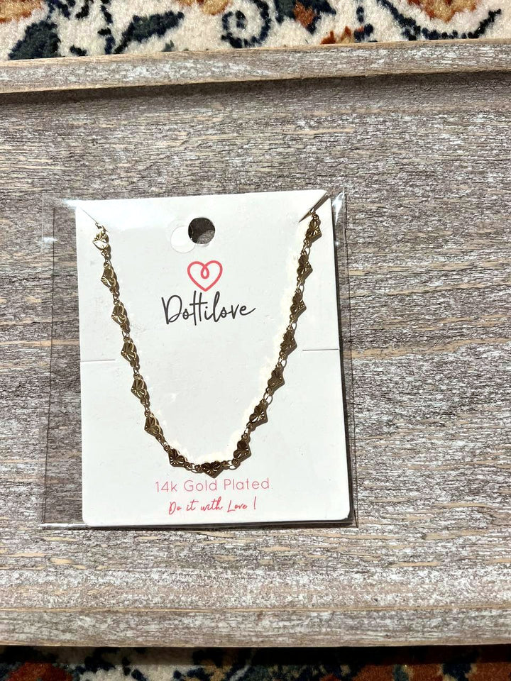 Kette mit Herzgliedern aus vergoldetem Edelstahl, 38 cm