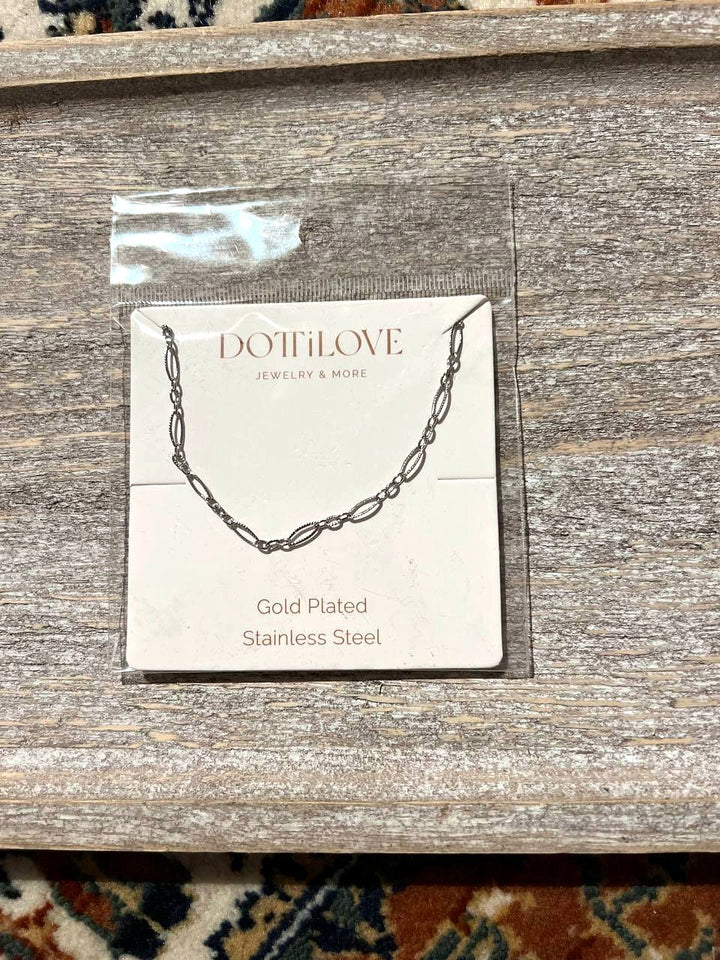 Kette mit ovalen Gliedern aus Edelstahl in Silber, 40+10 cm
