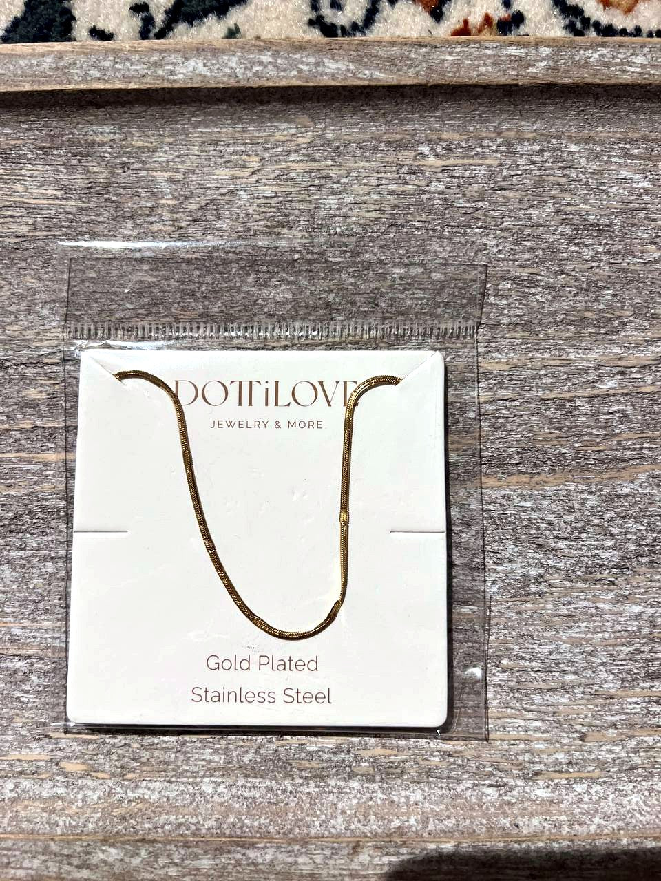 Feine Schlangenkette aus vergoldetem Edelstahl, 40+10 cm