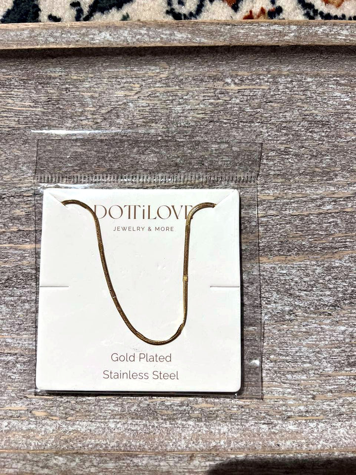 Feine Schlangenkette aus vergoldetem Edelstahl, 40+10 cm