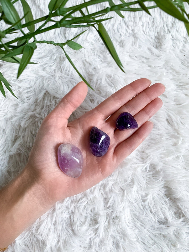 Kristall Starter Set | Amethyst, Bergkristall, Rosenquarz - SoulGlow - Amethyst, balance, Bergkristall