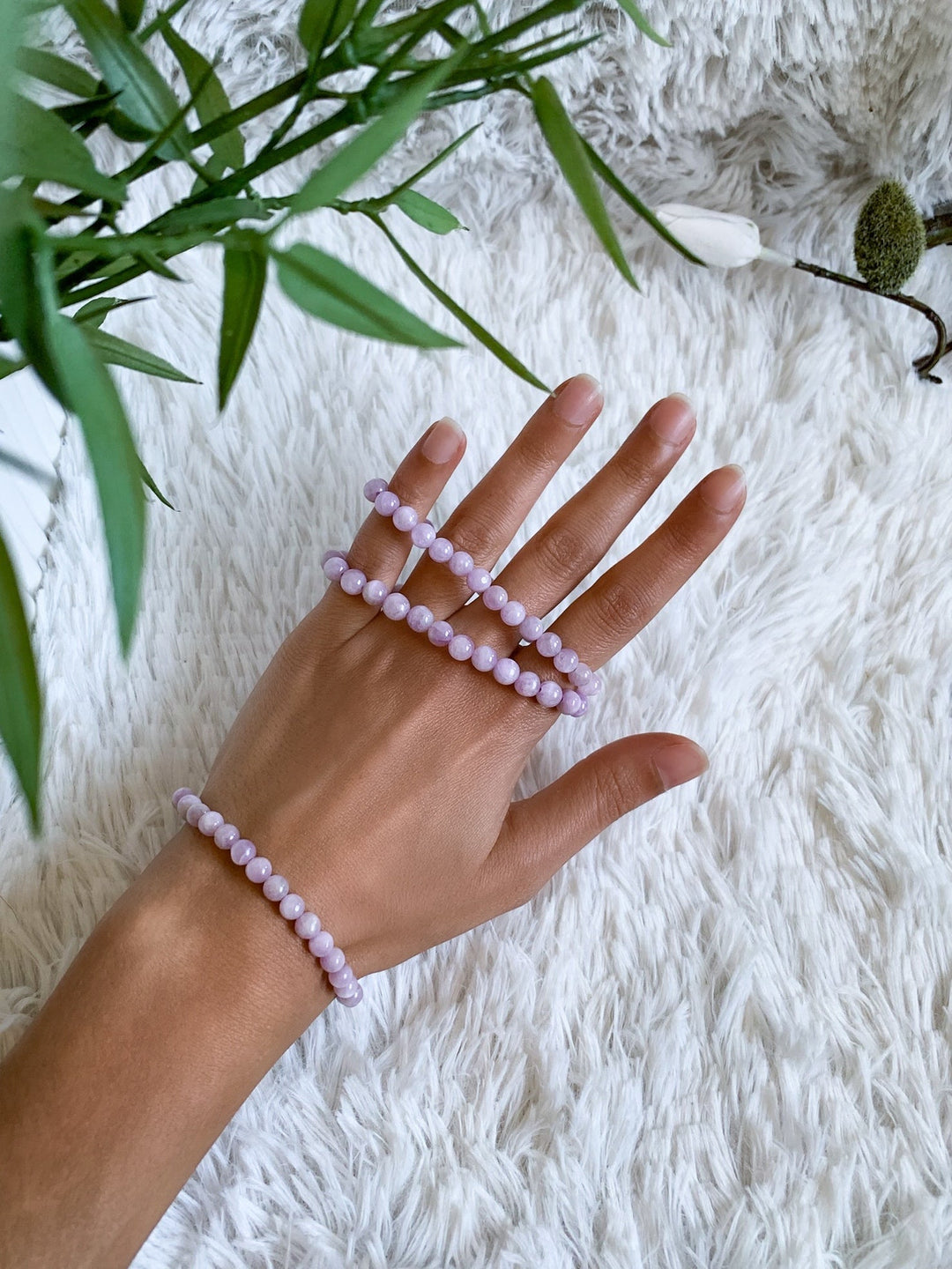 Kunzit Armband - SoulGlow - Armband, balance, Kugel Armband