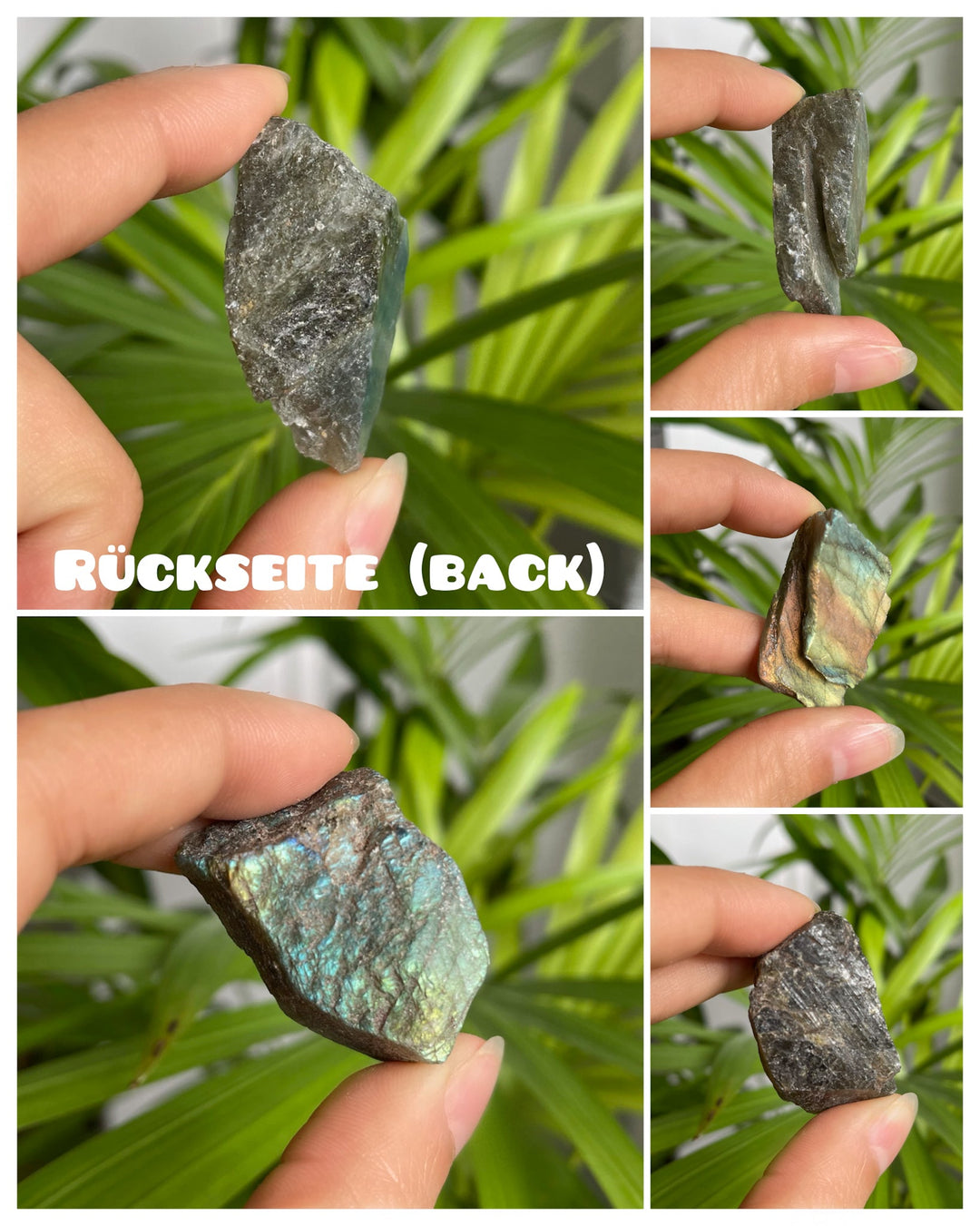 Labradorit Anschnitt, Rohstein - SoulGlow - balance, geschliffene Form, Heilstein
