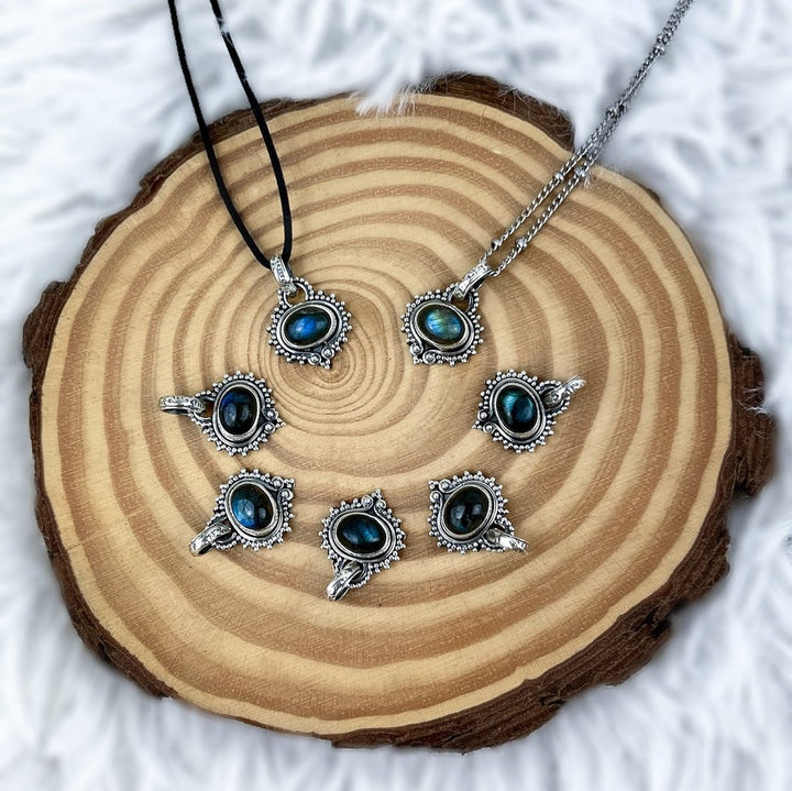 Labradorit Boho Anhänger aus 925 Silber - SoulGlow - 925er Silber, Anhänger mit Öse, balance