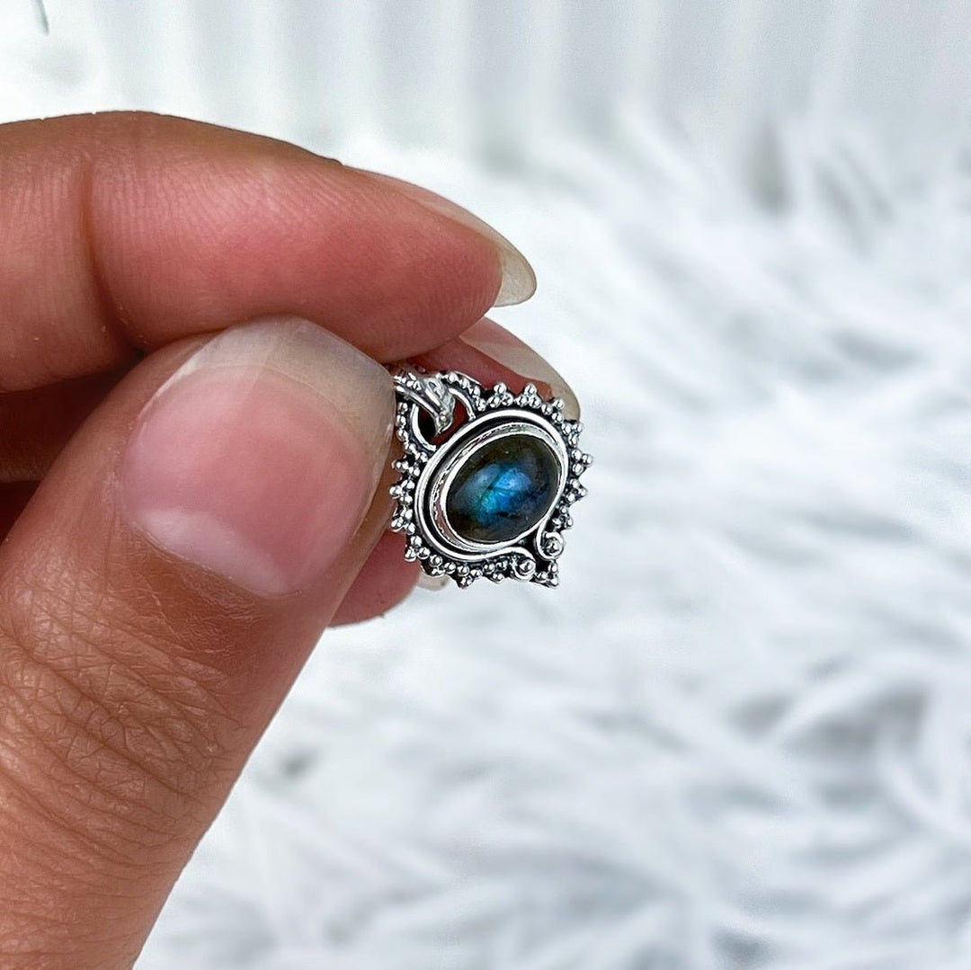 Labradorit Boho Anhänger aus 925 Silber - SoulGlow - 925er Silber, Anhänger mit Öse, balance