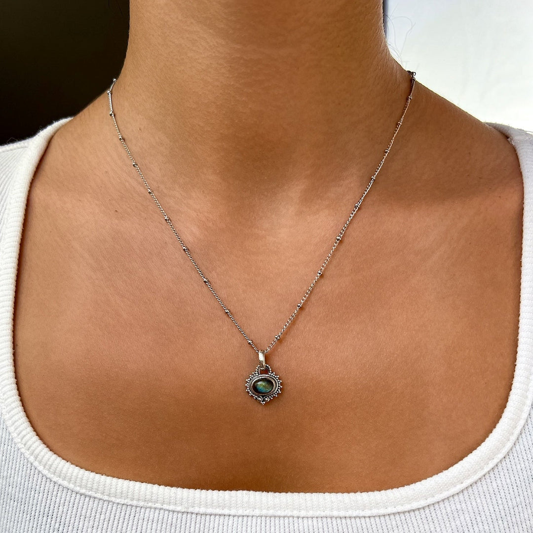 Labradorit Boho Anhänger aus 925 Silber - SoulGlow - 925er Silber, Anhänger mit Öse, balance