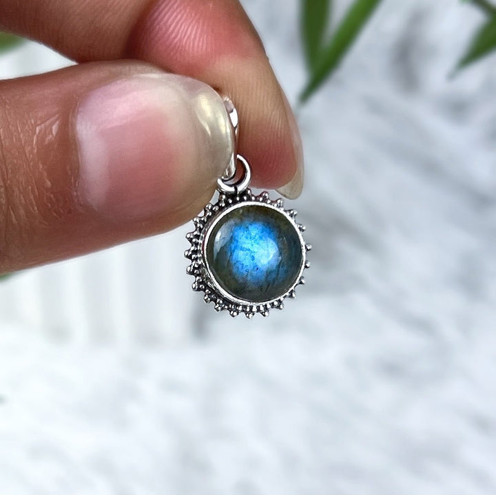 Labradorit Sonnenanhänger aus 925 Silber - Boho - SoulGlow - 925er Silber, Anhänger mit Öse, balance