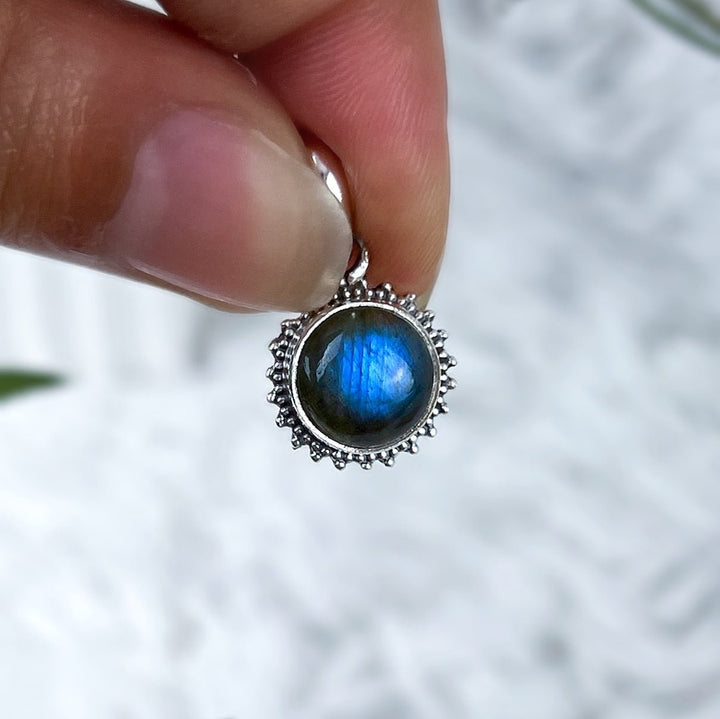 Labradorit Sonnenanhänger aus 925 Silber - Boho - SoulGlow - 925er Silber, Anhänger mit Öse, balance