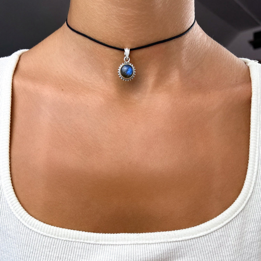 Labradorit Sonnenanhänger aus 925 Silber - Boho - SoulGlow - 925er Silber, Anhänger mit Öse, balance