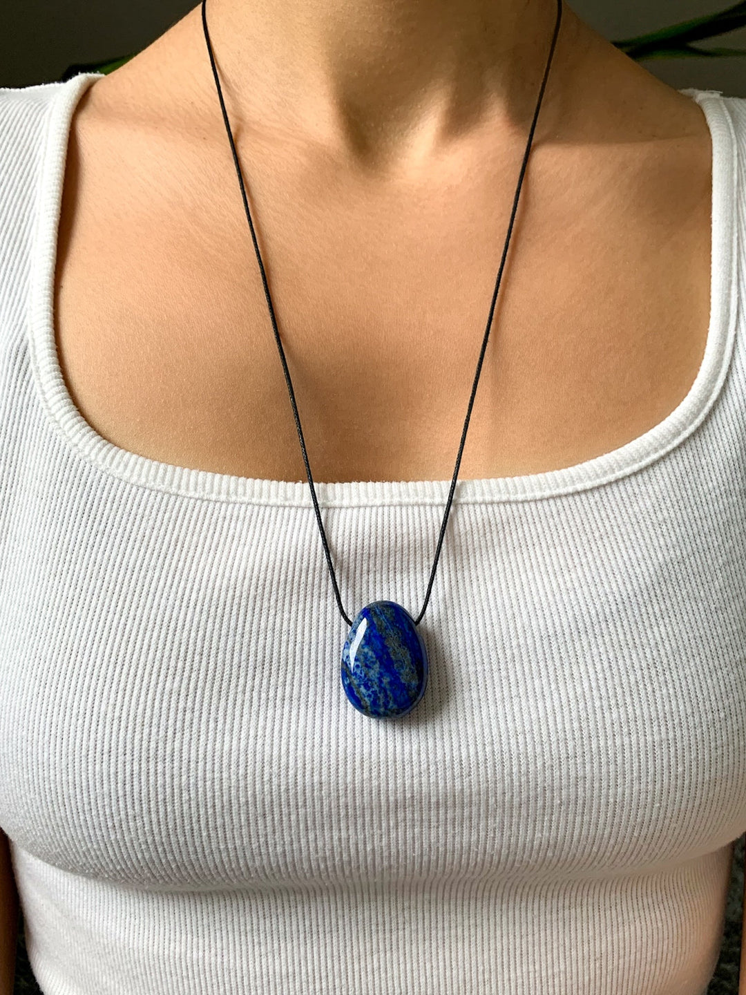 Lapislazuli Anhänger oval - SoulGlow - Anhänger, balance, blau
