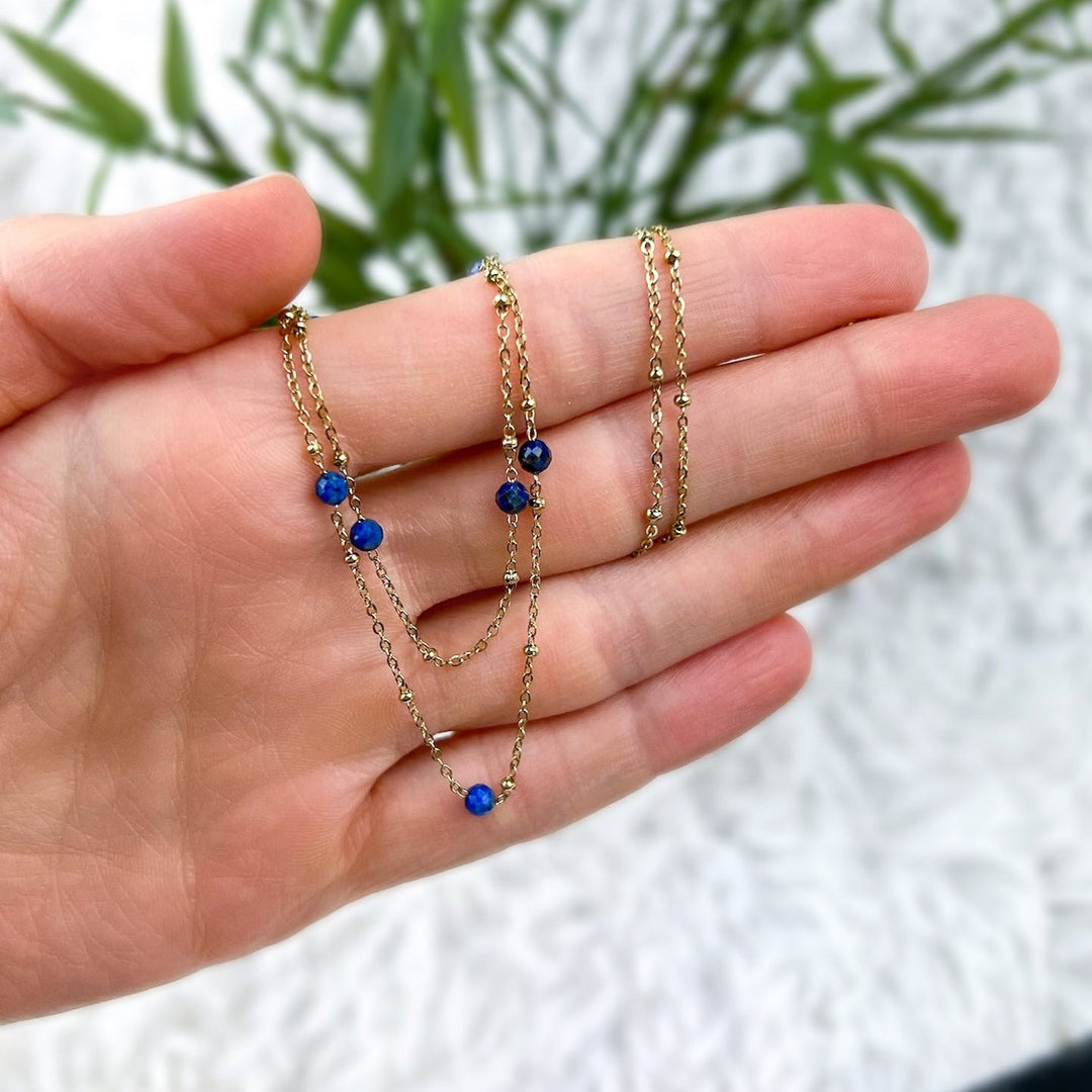 Lapislazuli Layering Kette - SoulGlow - Anhänger mit Öse, balance, Energie