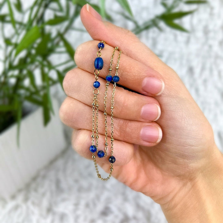 Lapislazuli Layering Kette - SoulGlow - Anhänger mit Öse, balance, Energie