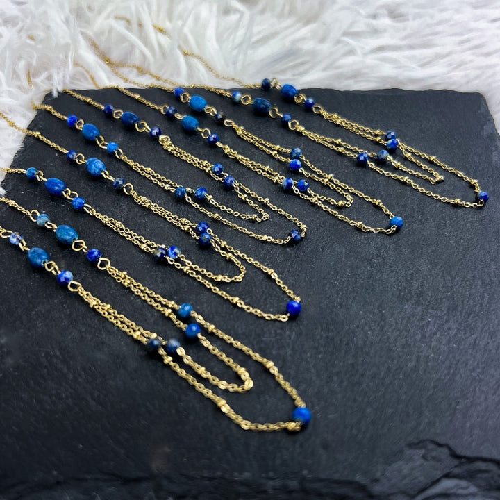 Lapislazuli Layering Kette - SoulGlow - Anhänger mit Öse, balance, Energie