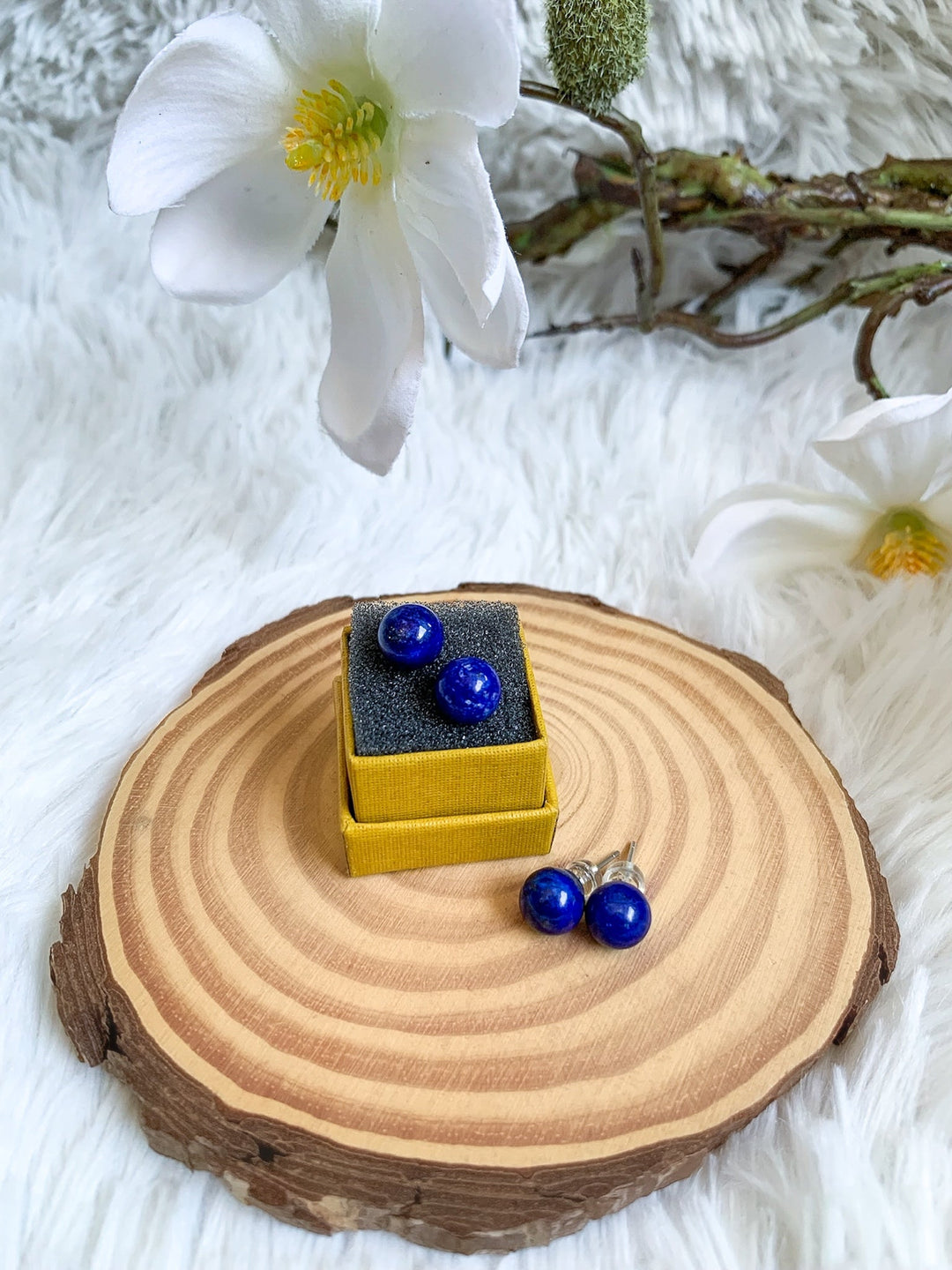 Lapislazuli Ohrstecker | Echtsilber - SoulGlow - blau, Heilstein Ring, not - on - sale