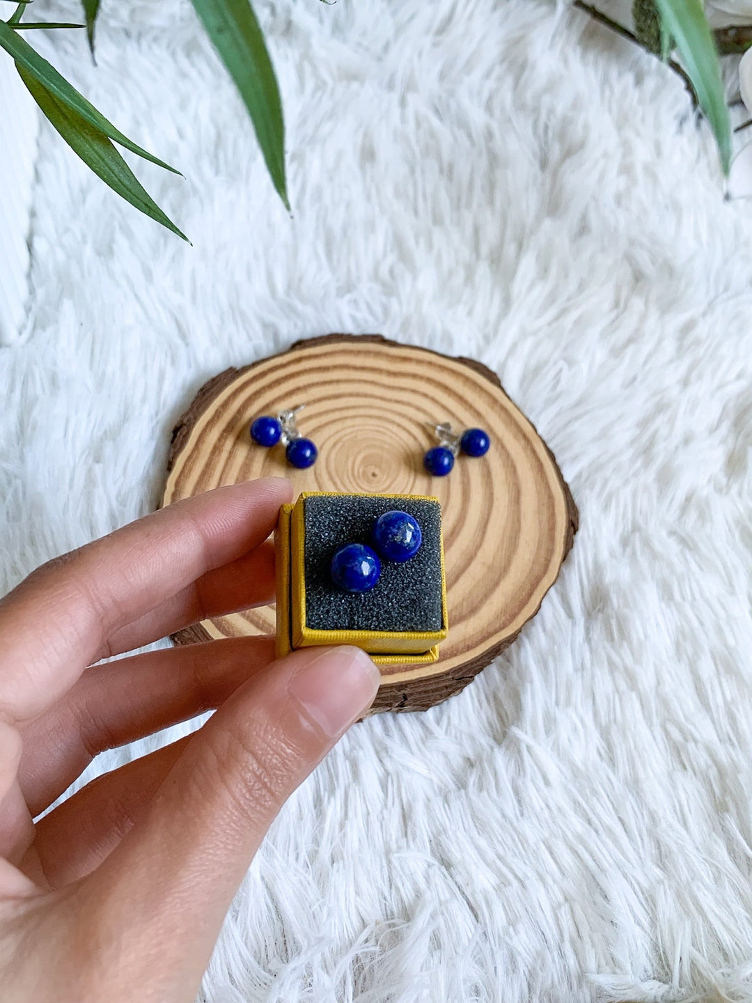 Lapislazuli Ohrstecker | Echtsilber - SoulGlow - blau, Heilstein Ring, not - on - sale
