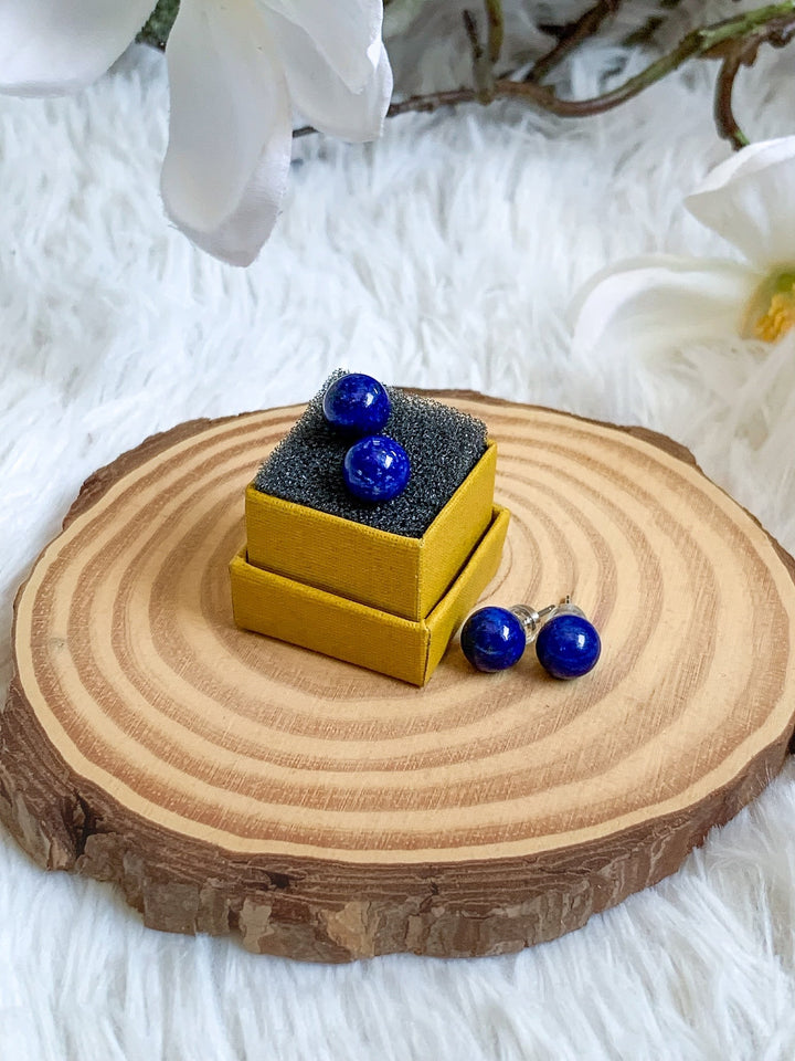 Lapislazuli Ohrstecker | Echtsilber - SoulGlow - blau, Heilstein Ring, not - on - sale