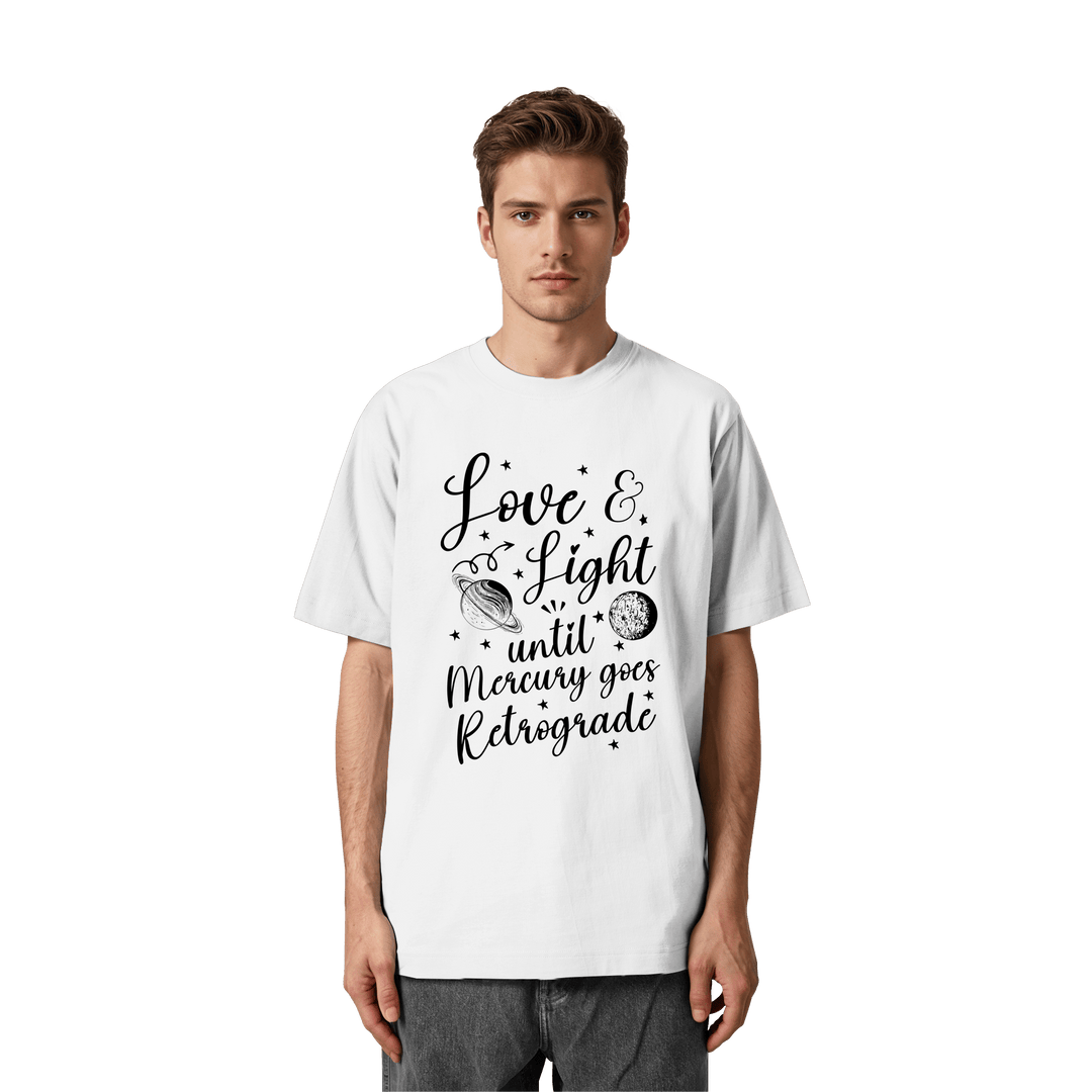 Love & Light - Heavy Oversized Organic Unisex Shirt - SoulGlow - Astrologie, Bio - Baumwolle, Heavy Oversized Organic Shirt