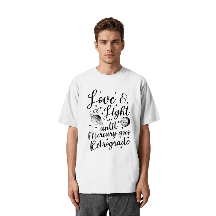 Love & Light - Heavy Oversized Organic Unisex Shirt - SoulGlow - Astrologie, Bio - Baumwolle, Heavy Oversized Organic Shirt