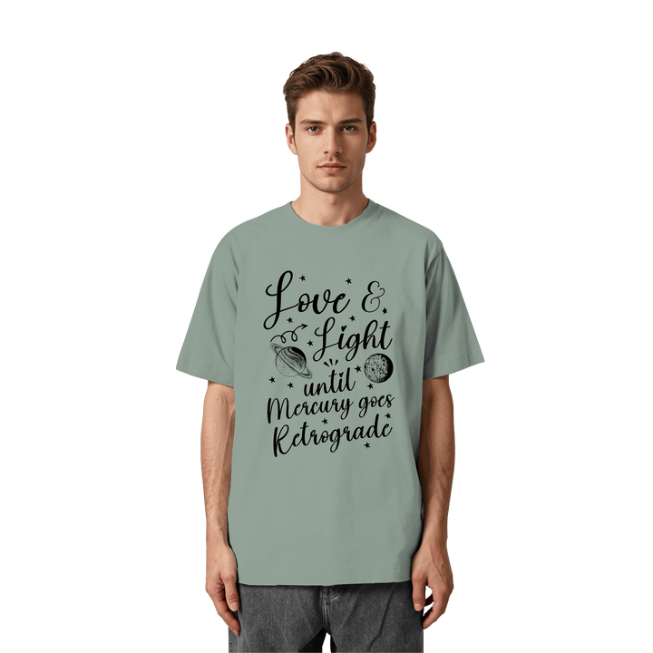 Love & Light - Heavy Oversized Organic Unisex Shirt - SoulGlow - Astrologie, Bio - Baumwolle, Heavy Oversized Organic Shirt