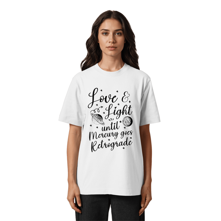Love & Light - Heavy Oversized Organic Unisex Shirt - SoulGlow - Astrologie, Bio - Baumwolle, Heavy Oversized Organic Shirt