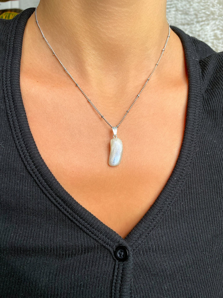 Mondstein Anhänger - SoulGlow - Anhänger mit Öse, balance, Intuition & Spiritualität