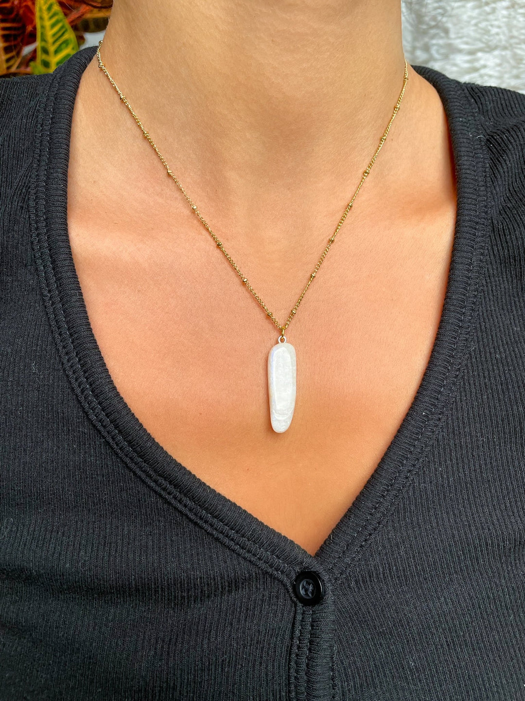 Mondstein Anhänger - SoulGlow - Anhänger mit Öse, balance, Intuition & Spiritualität