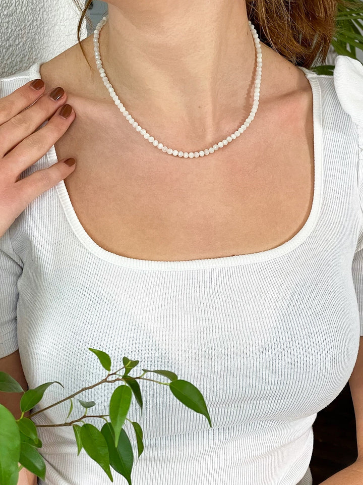 Mondstein Kette, Collier facettiert - SoulGlow - balance, facettiert, Facettiertes Armband