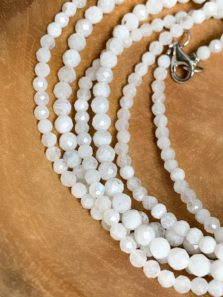 Mondstein Kette, Collier facettiert - SoulGlow - balance, facettiert, Facettiertes Armband