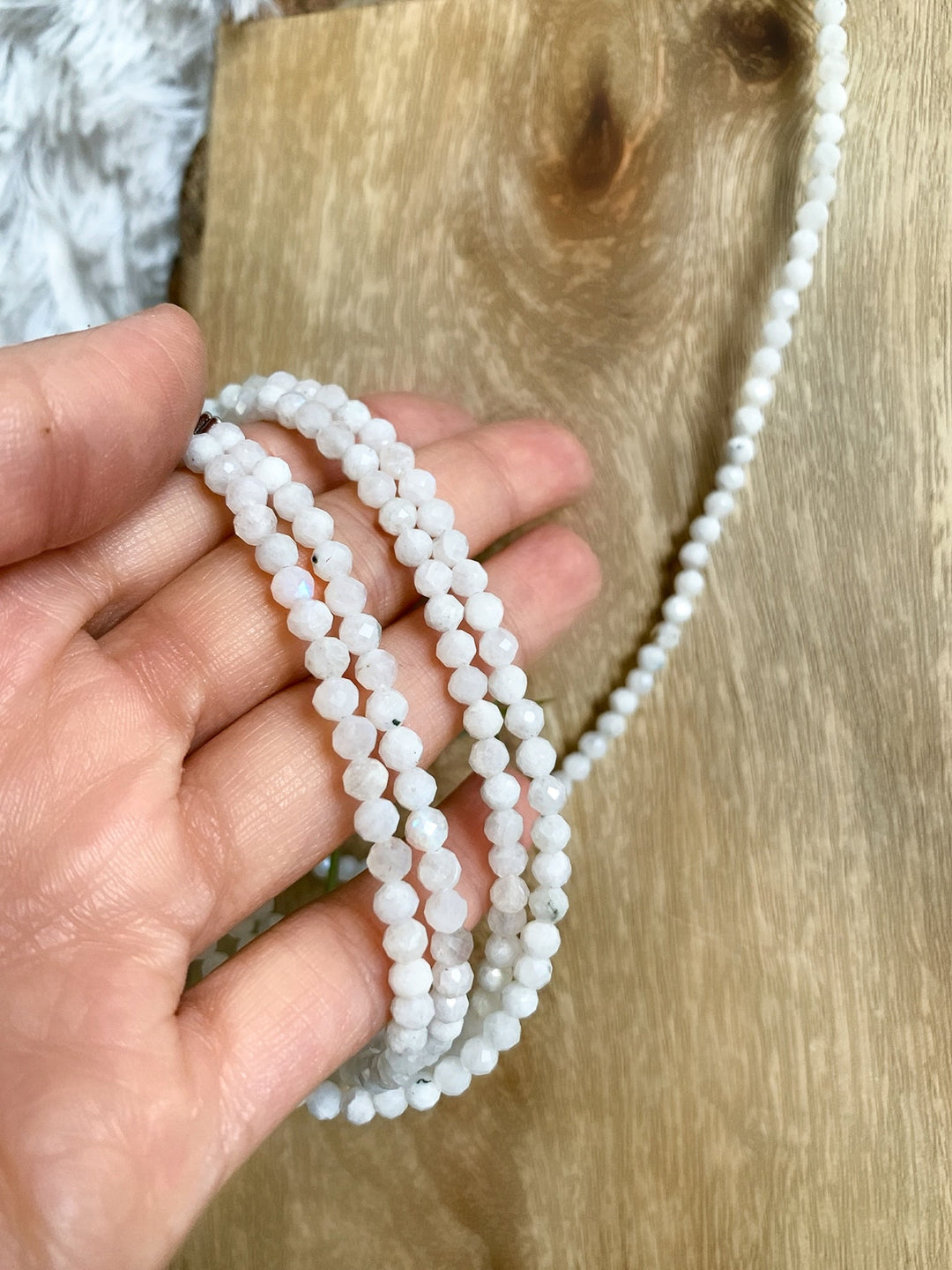 Mondstein Kette, Collier facettiert - SoulGlow - balance, facettiert, Facettiertes Armband