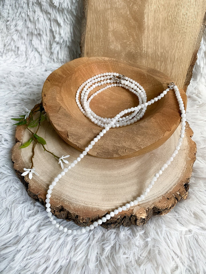 Mondstein Kette, Collier facettiert - SoulGlow - balance, facettiert, Facettiertes Armband