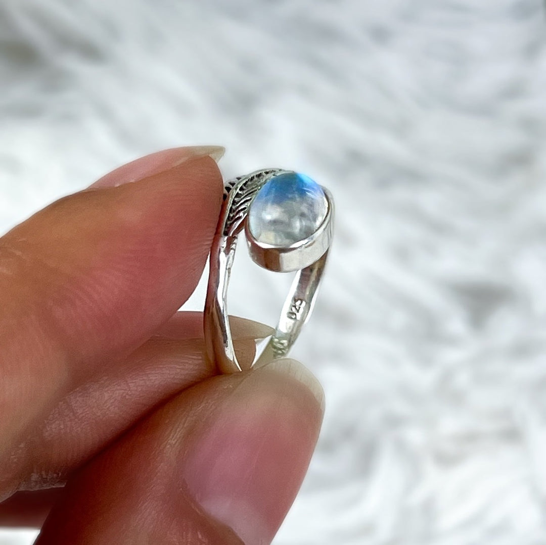 Mondstein Ring größenverstellbar - 925 Silber - SoulGlow - 925er Silber, balance, Liebe