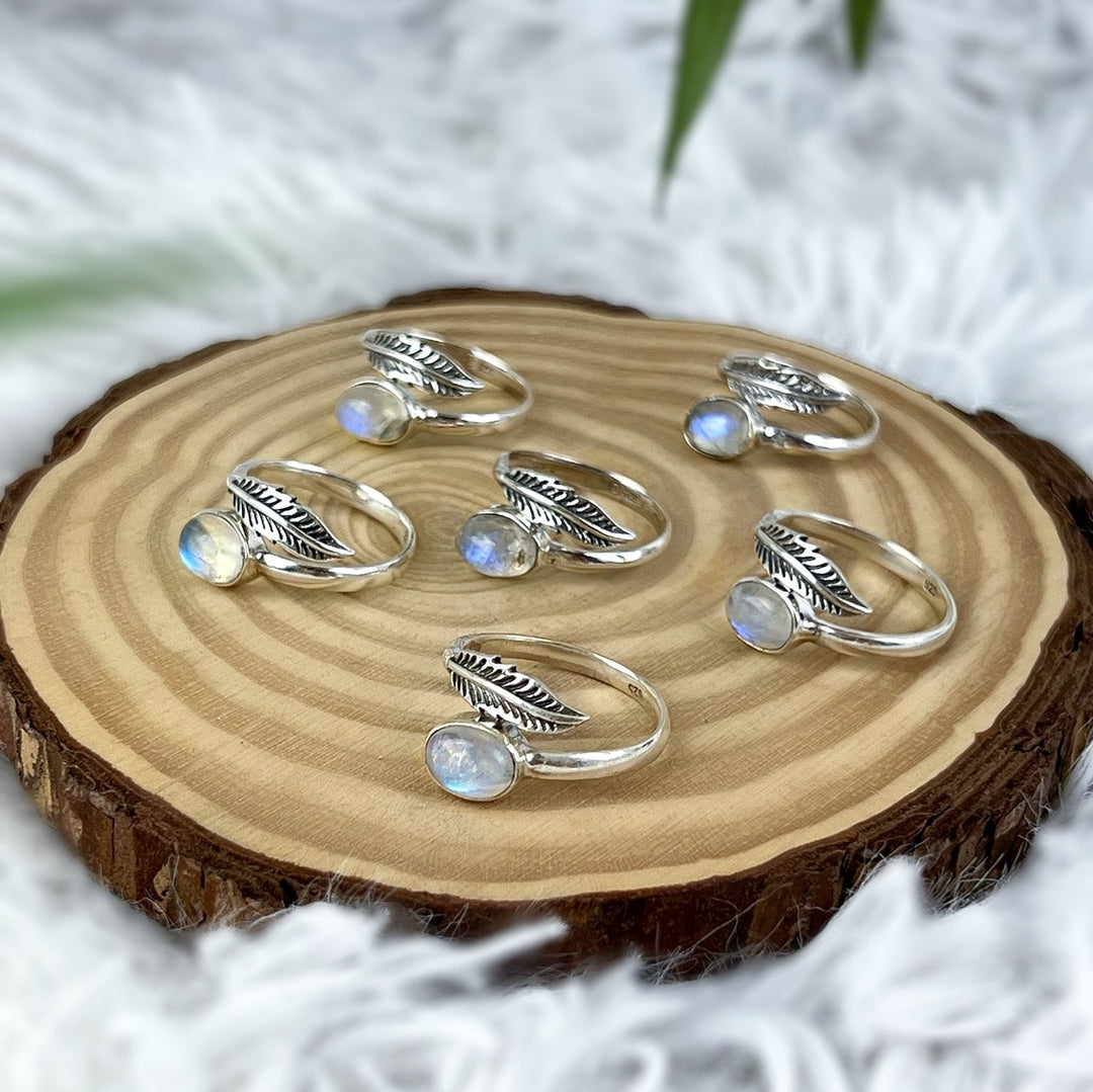 Mondstein Ring größenverstellbar - 925 Silber - SoulGlow - 925er Silber, balance, Liebe