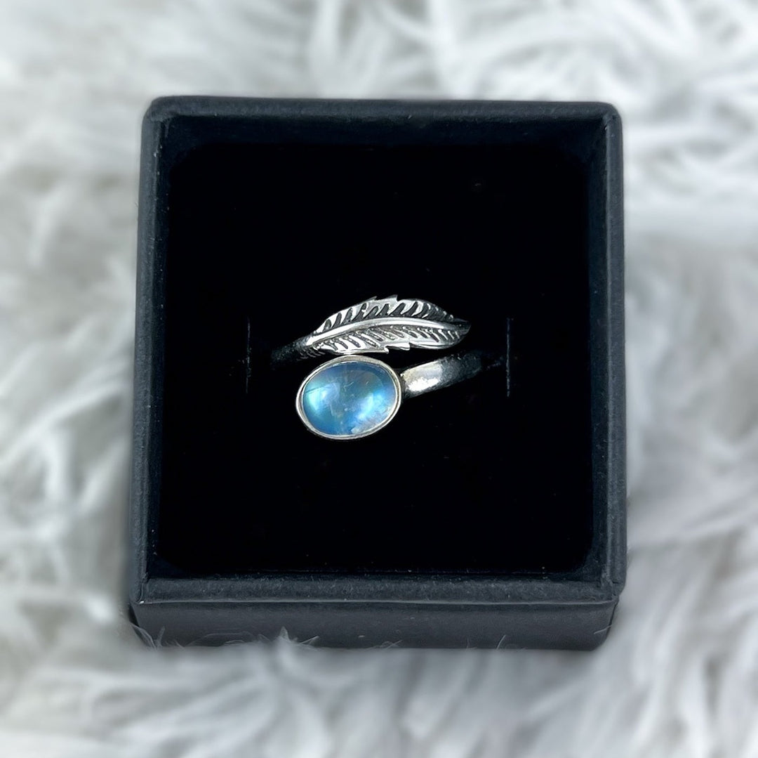 Mondstein Ring größenverstellbar - 925 Silber - SoulGlow - 925er Silber, balance, Liebe