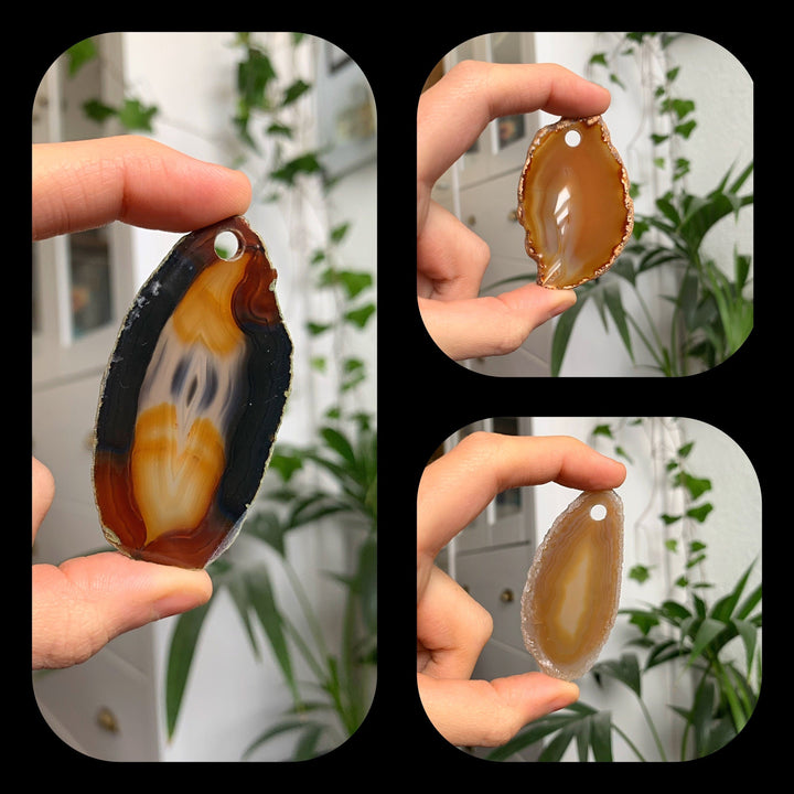 Natur Achat Scheibe Anhänger - SoulGlow - achat, Anhänger, balance