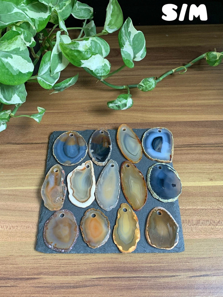 Natur Achat Scheibe Anhänger - SoulGlow - achat, Anhänger, balance